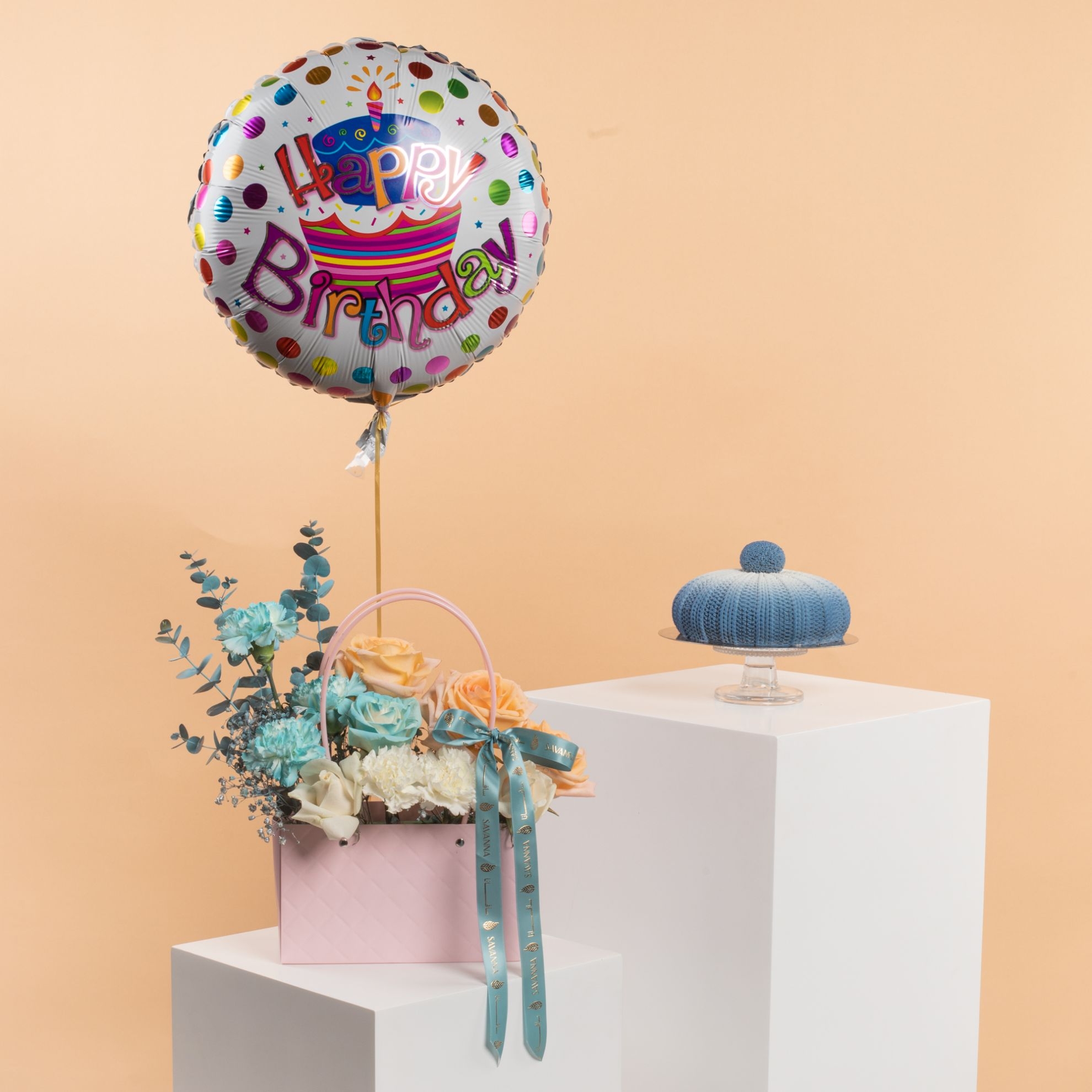 Picture of Dinara  Blue Birthday Cake | Balloon