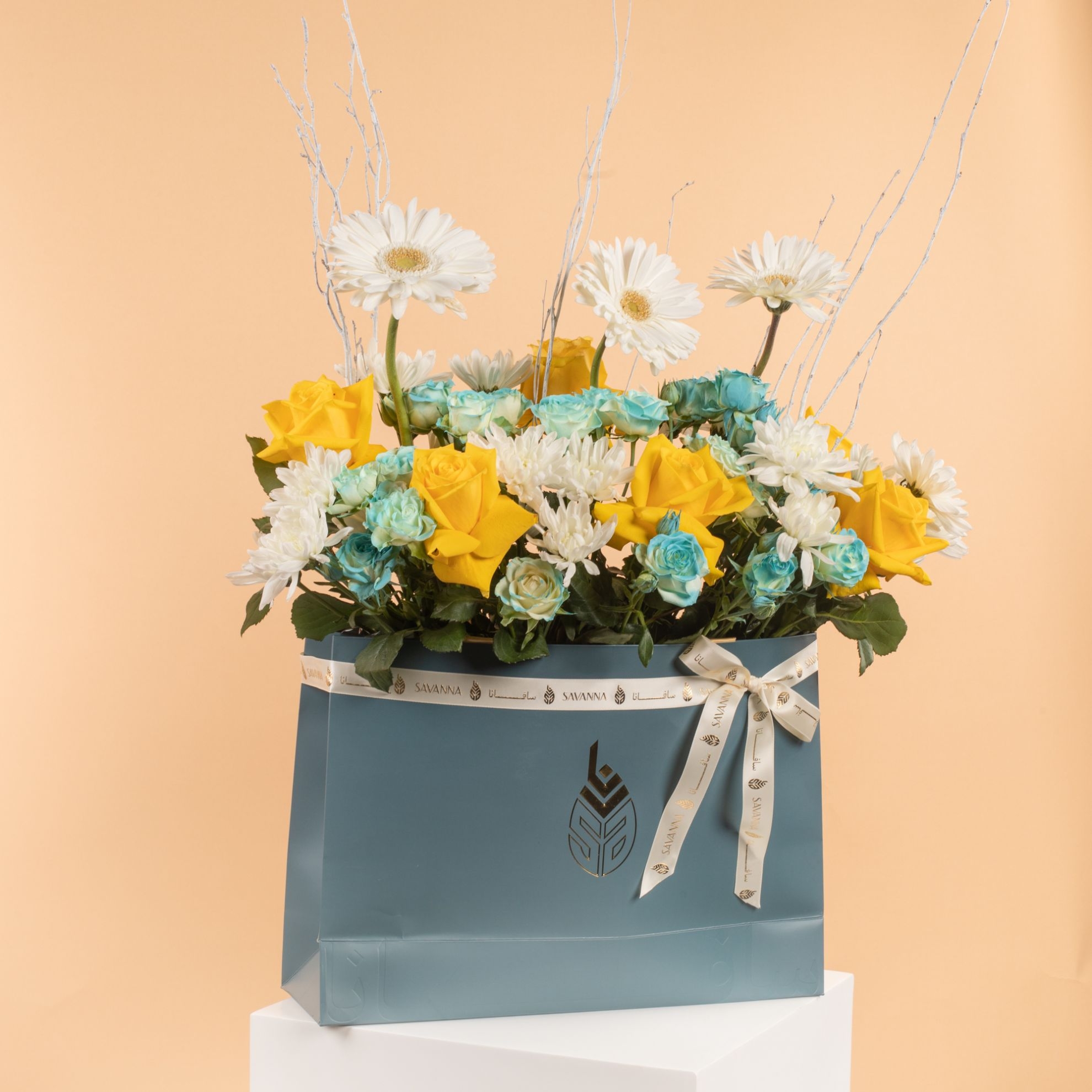 Picture of Welcome Baby Boy  Flowers Bag | Balloon