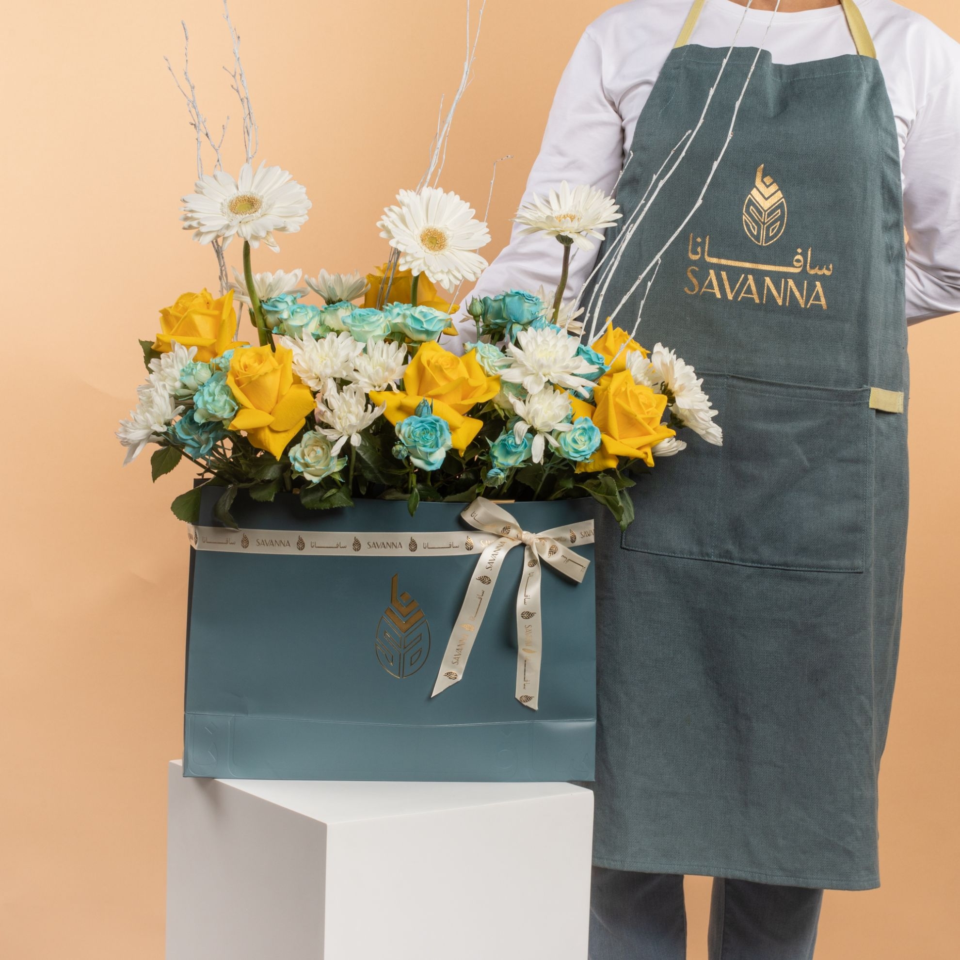 Picture of Welcome Baby Boy  Flowers Bag | Balloon