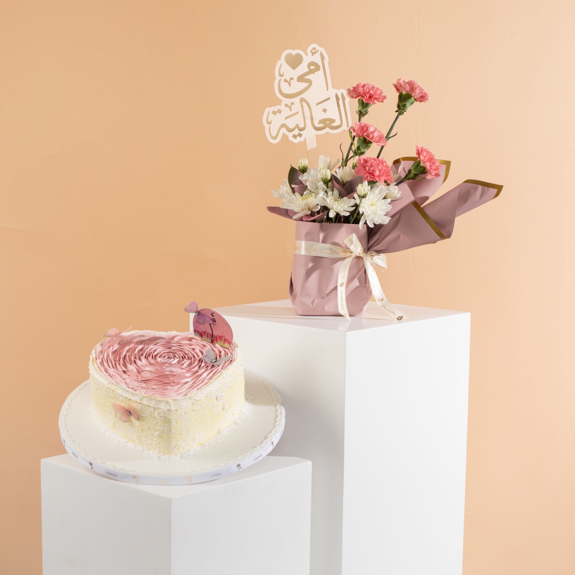 Picture of Opers Heart Cake For Mom |Chocolate and Vanilla