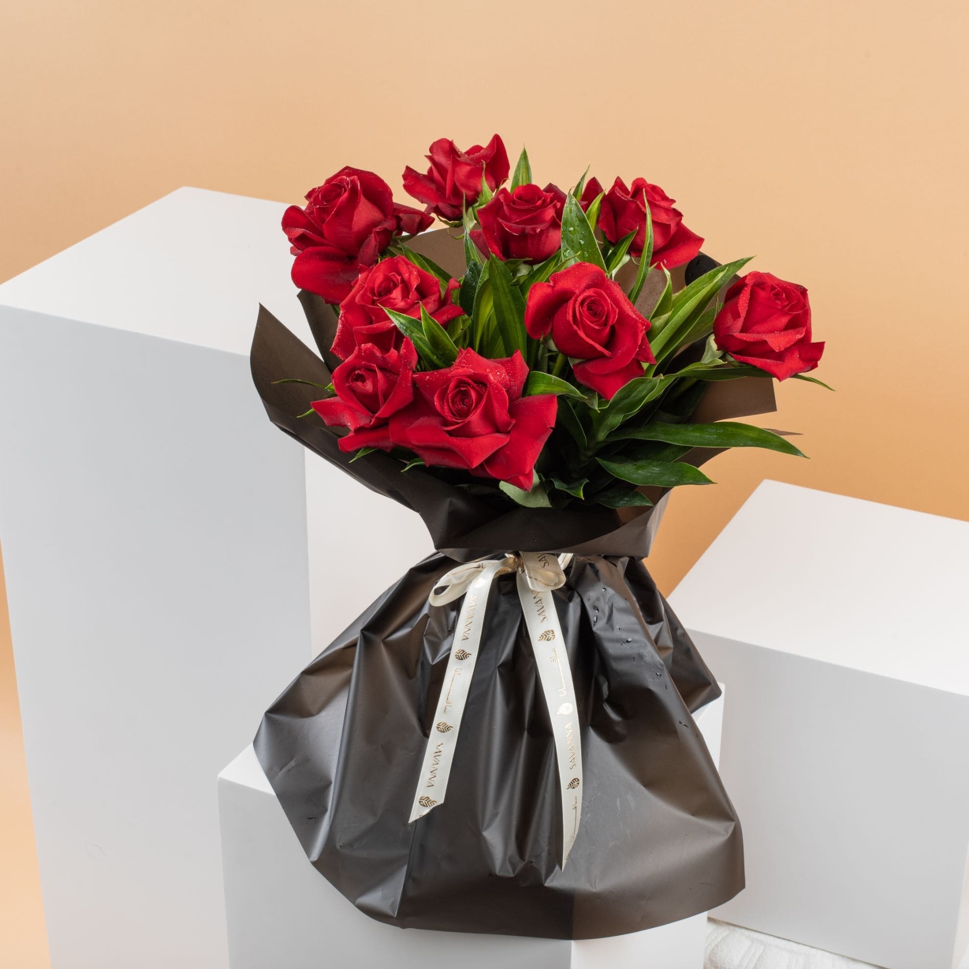 Picture of Savanna Eid Hand Bouquet | 10 Red Roses