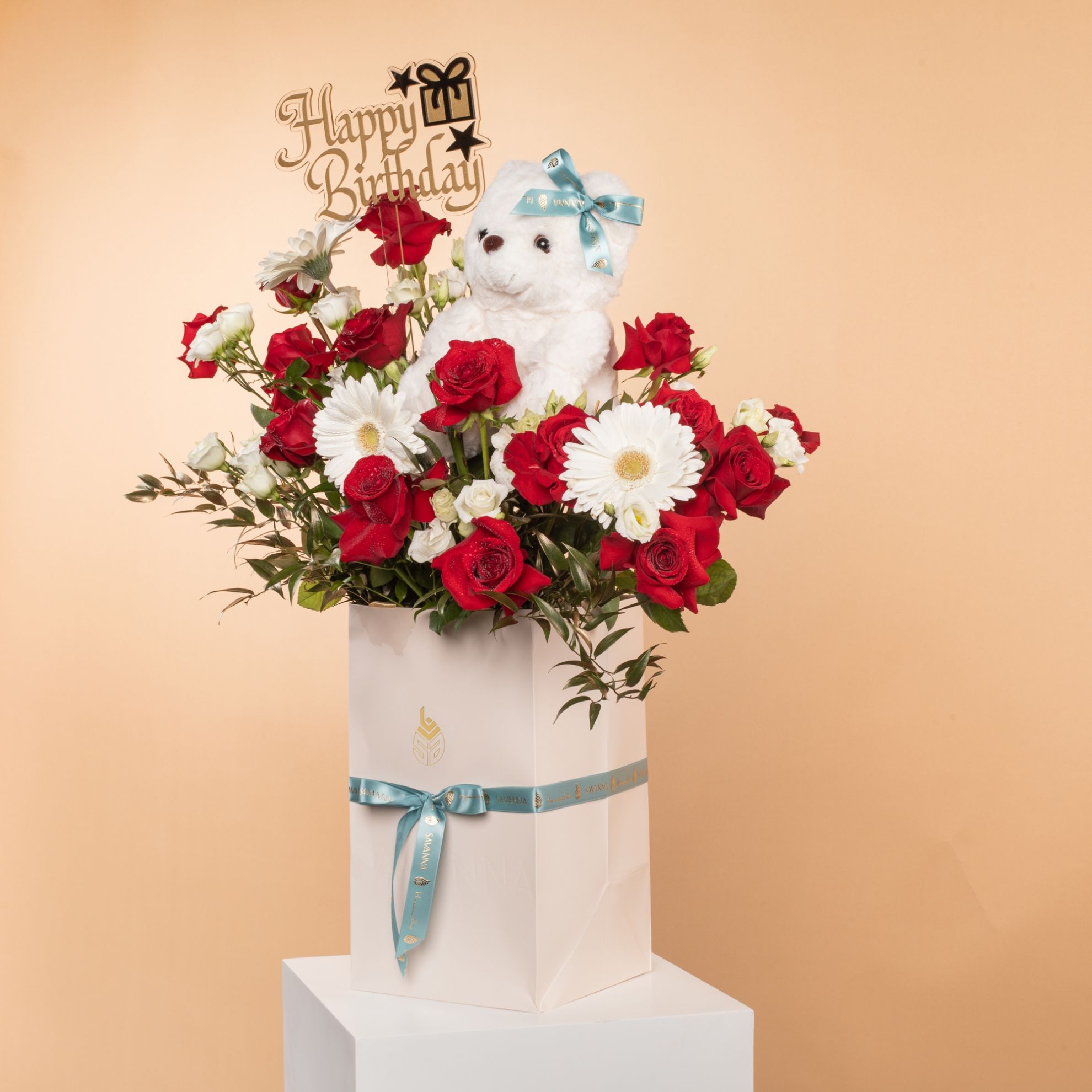 Picture of Savanna Birthday Flowers Bag| Teddy Bear