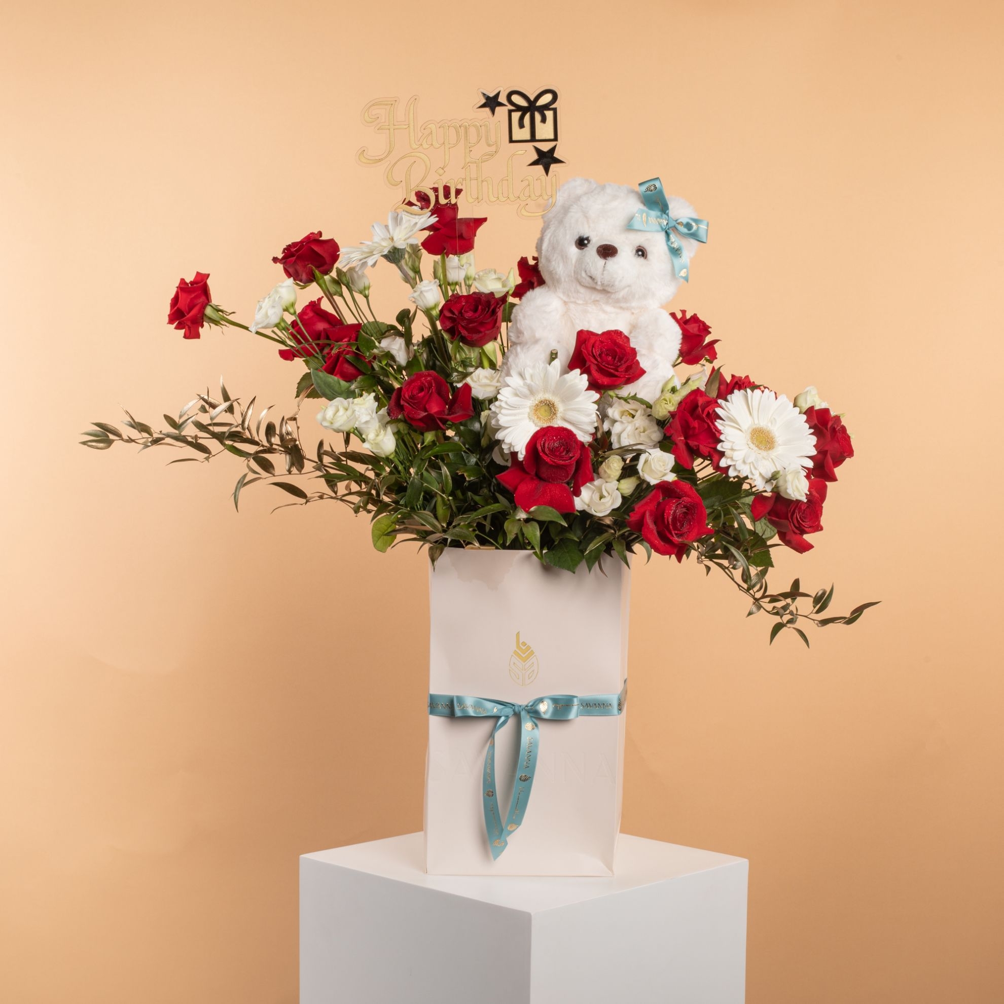 Picture of Savanna Birthday Flowers Bag| Teddy Bear