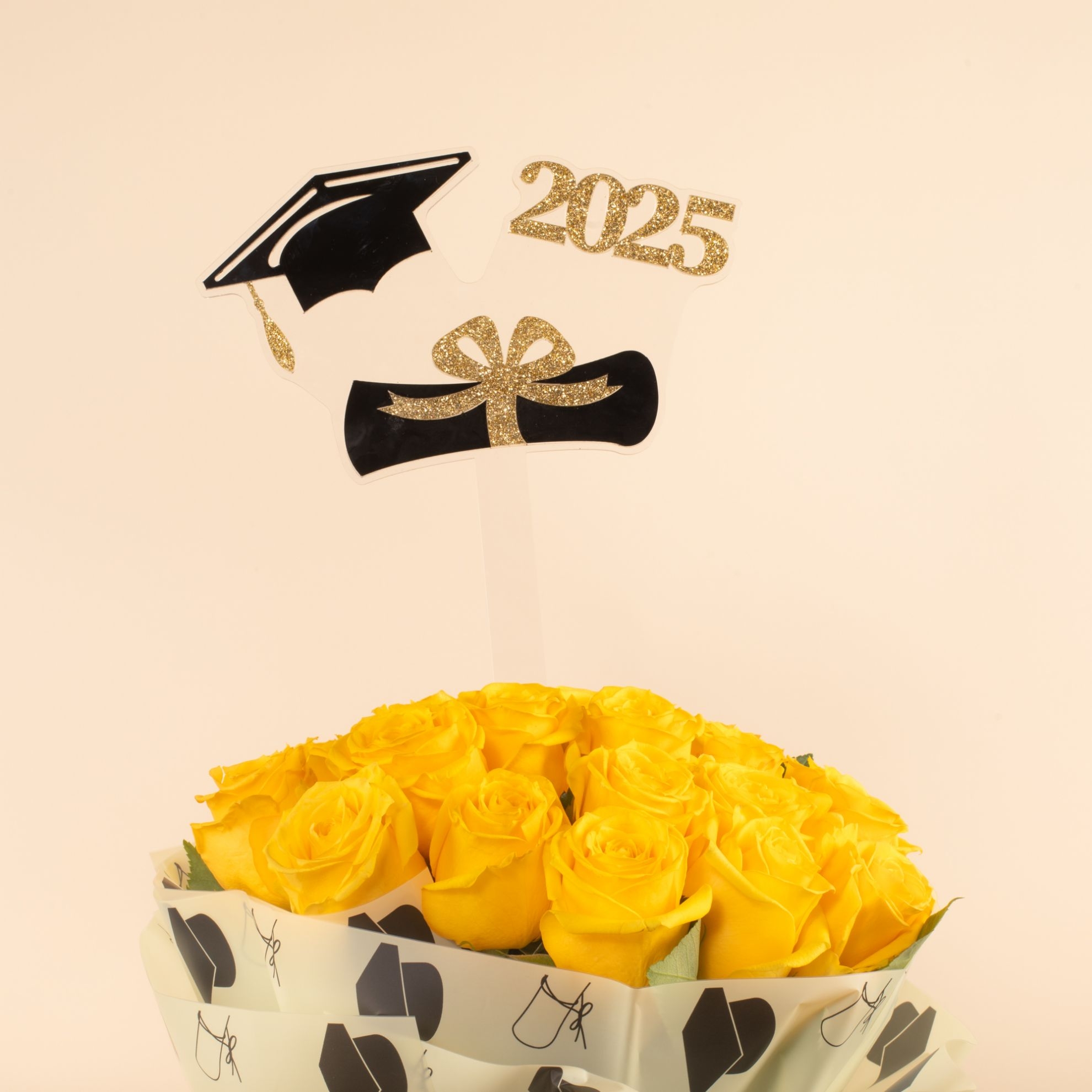 Picture of Savanna Graduation Bouquet|25 yellow roses