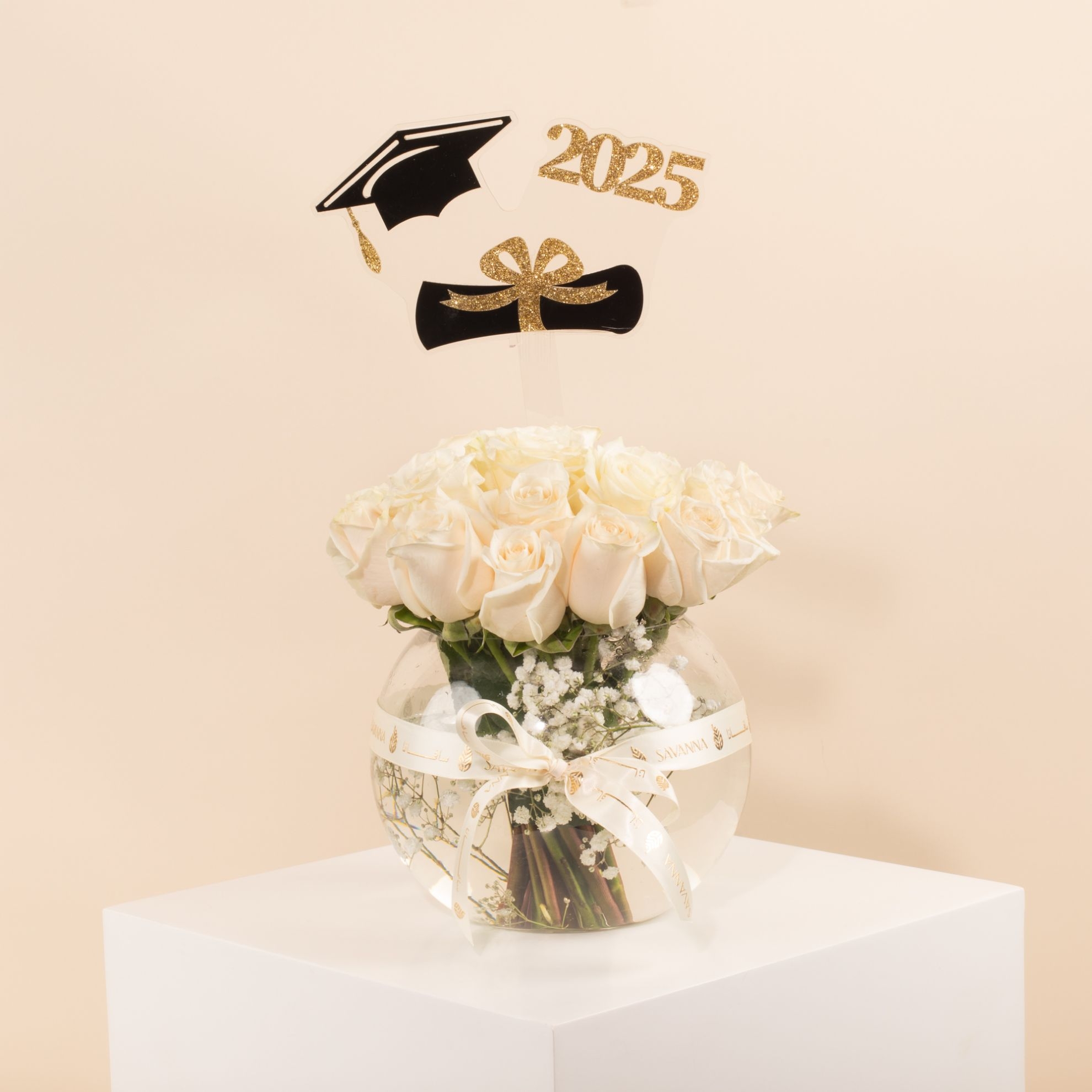 Picture of Graduation Vase |20 White Roses