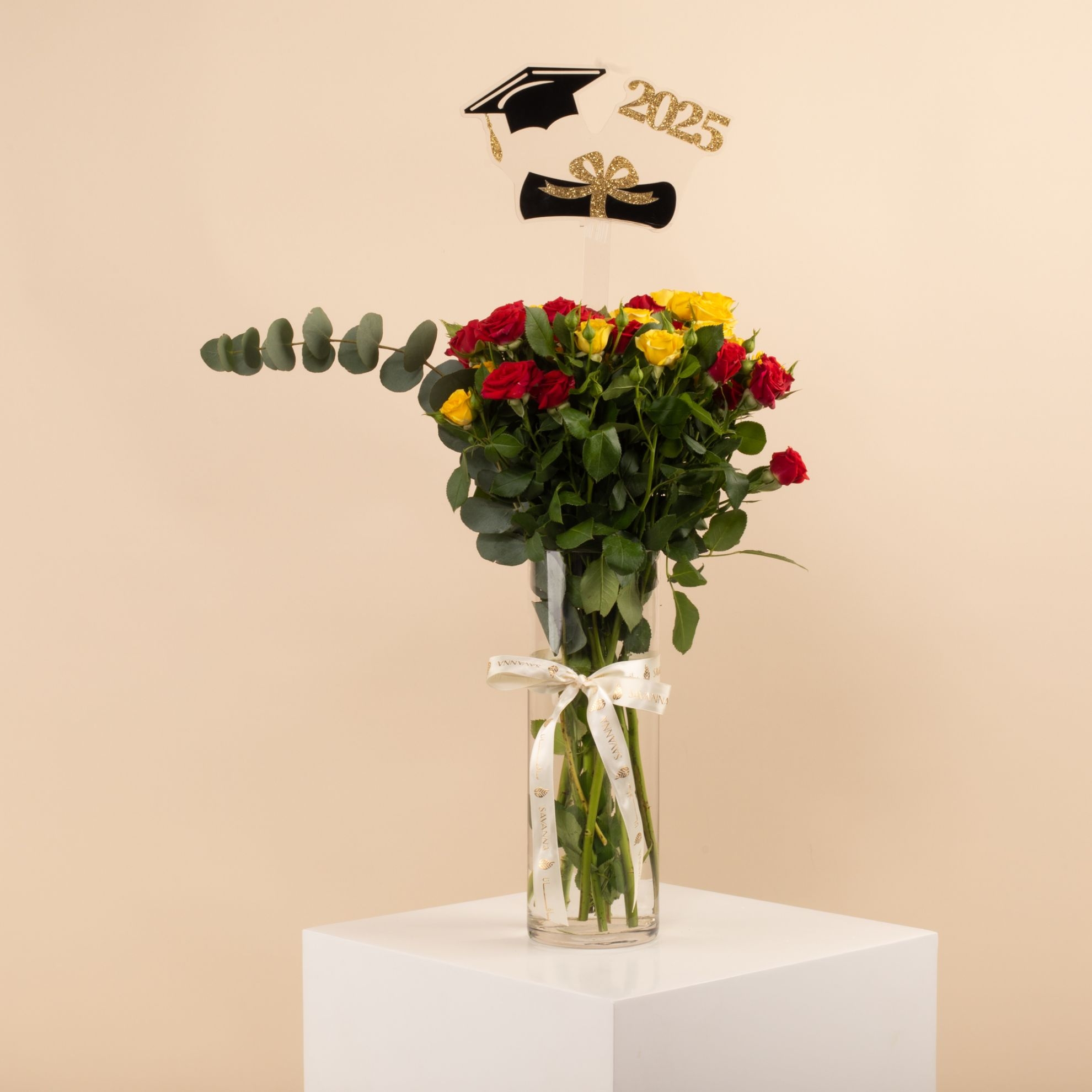 Picture of Graduation vase | Baby Rose Red & Yellow