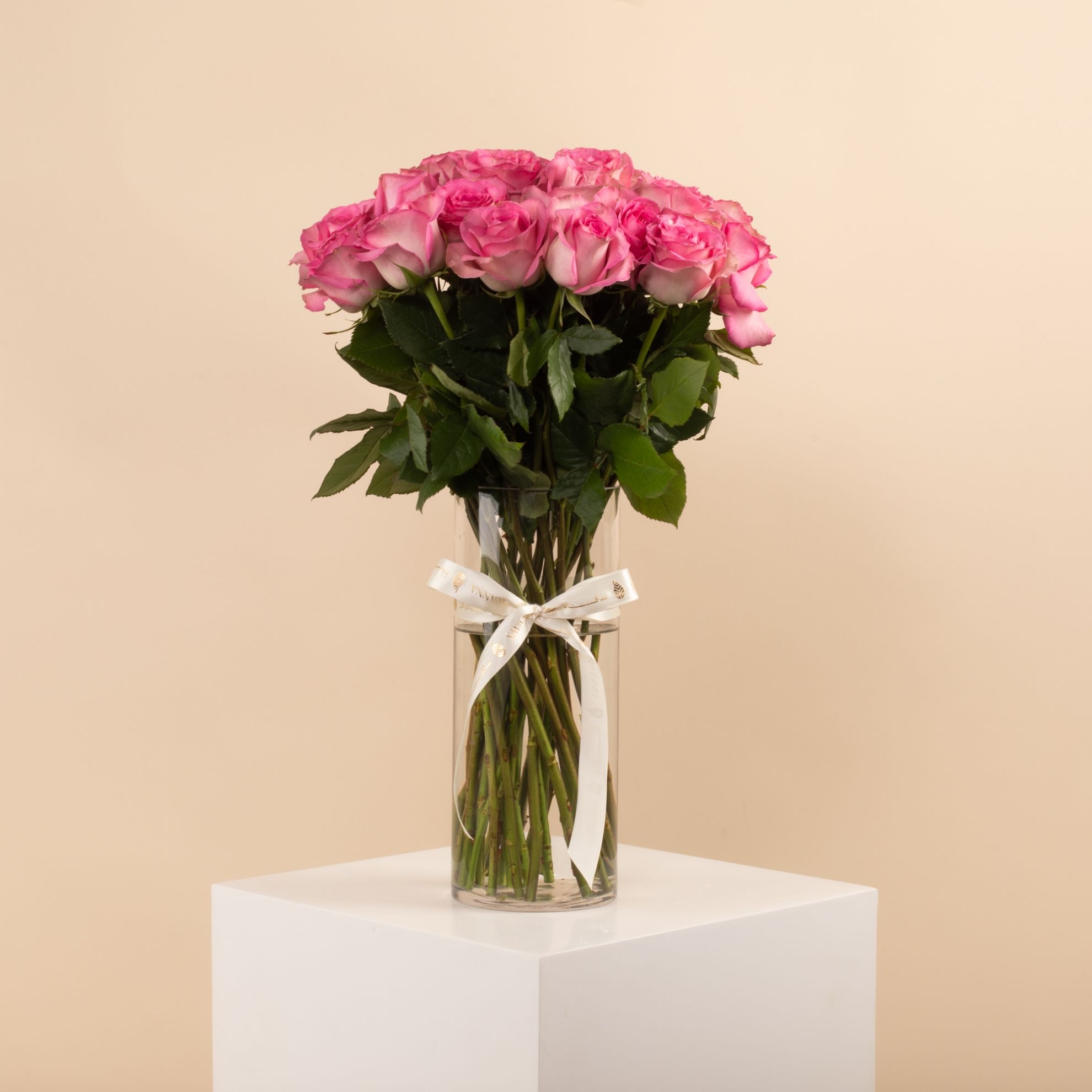 Picture of Graduation Vase | Fuchsia Roses