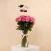 Picture of Graduation Vase | Fuchsia Roses