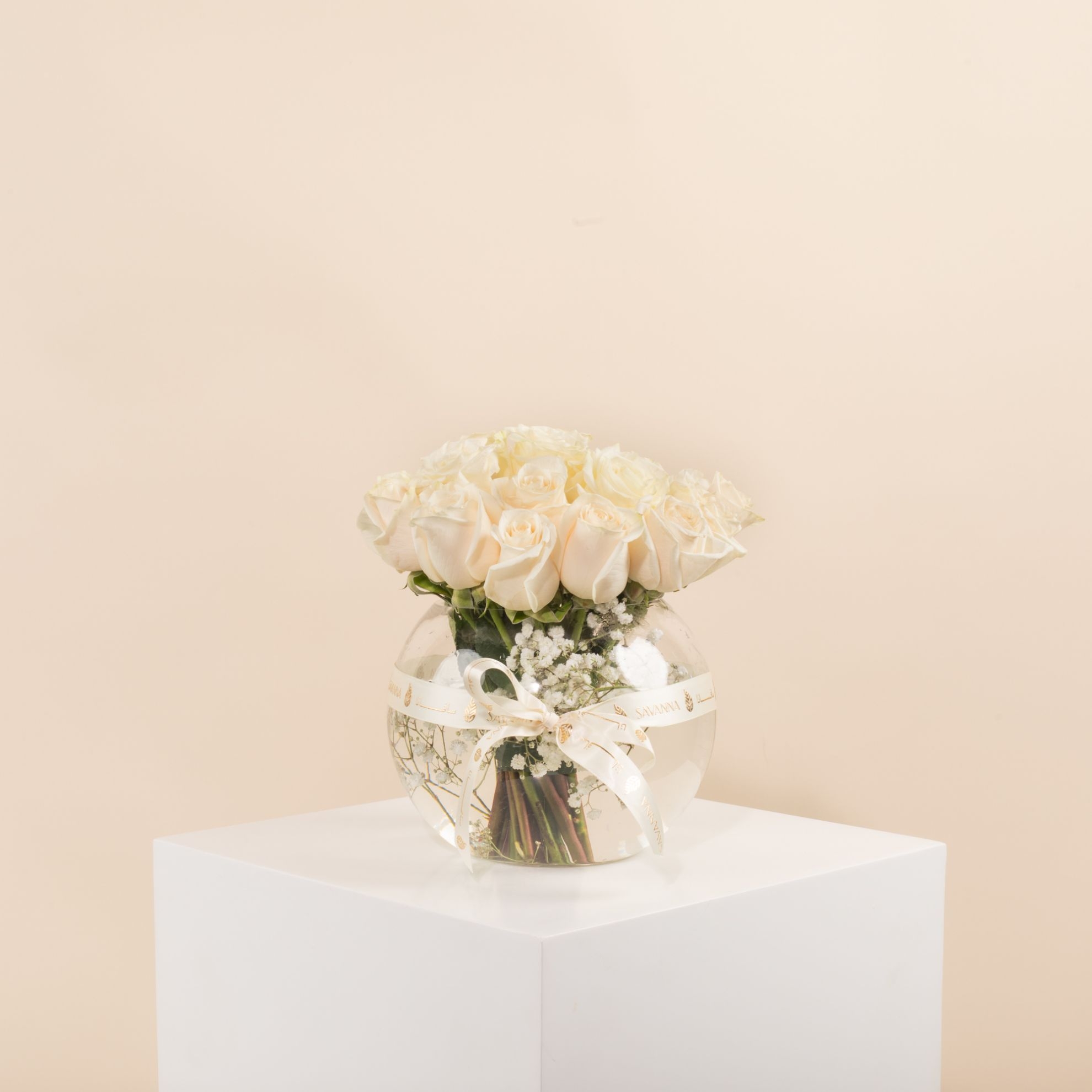 Picture of Savanna Vase | White Roses