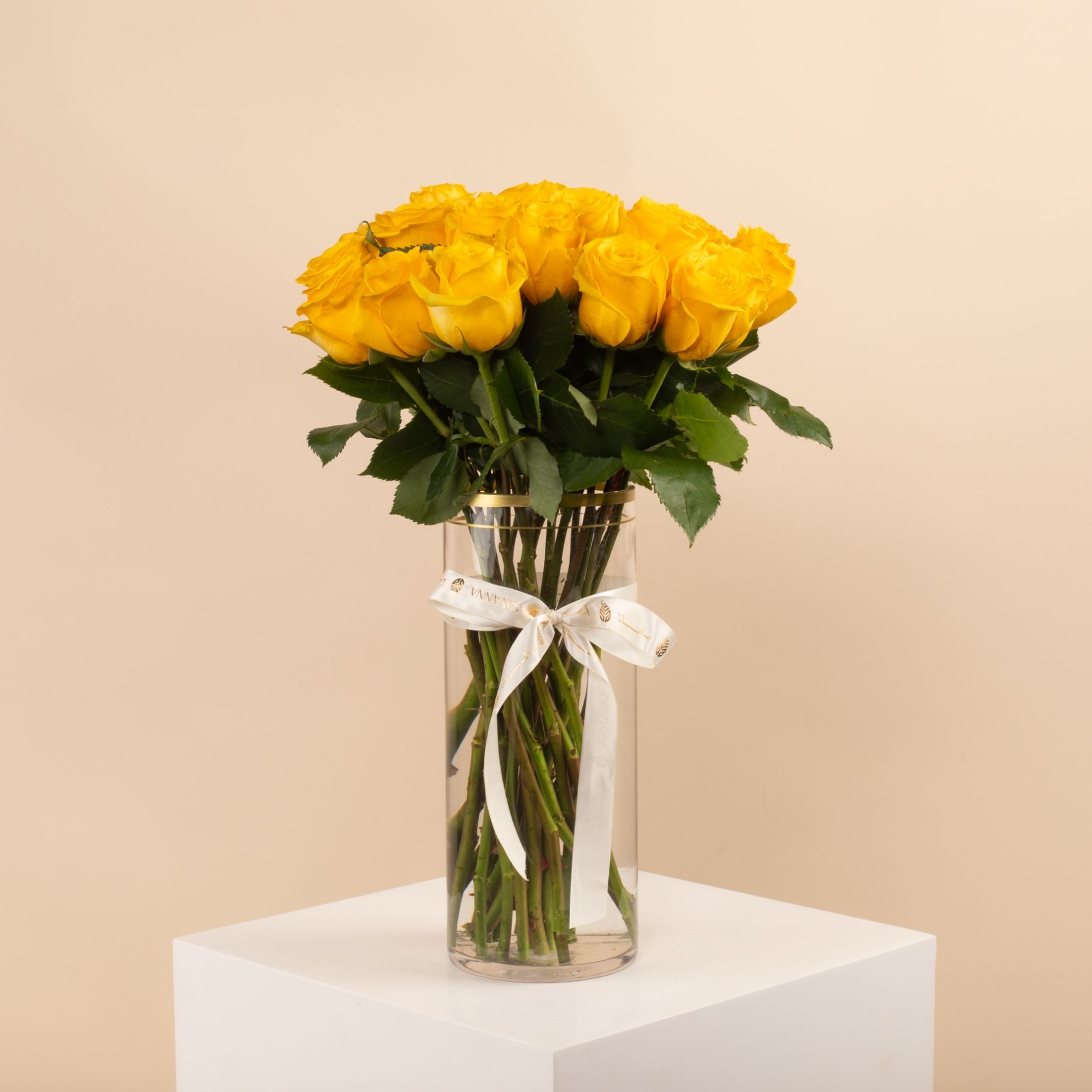 Picture of Savanna  Vase | Yellow Roses