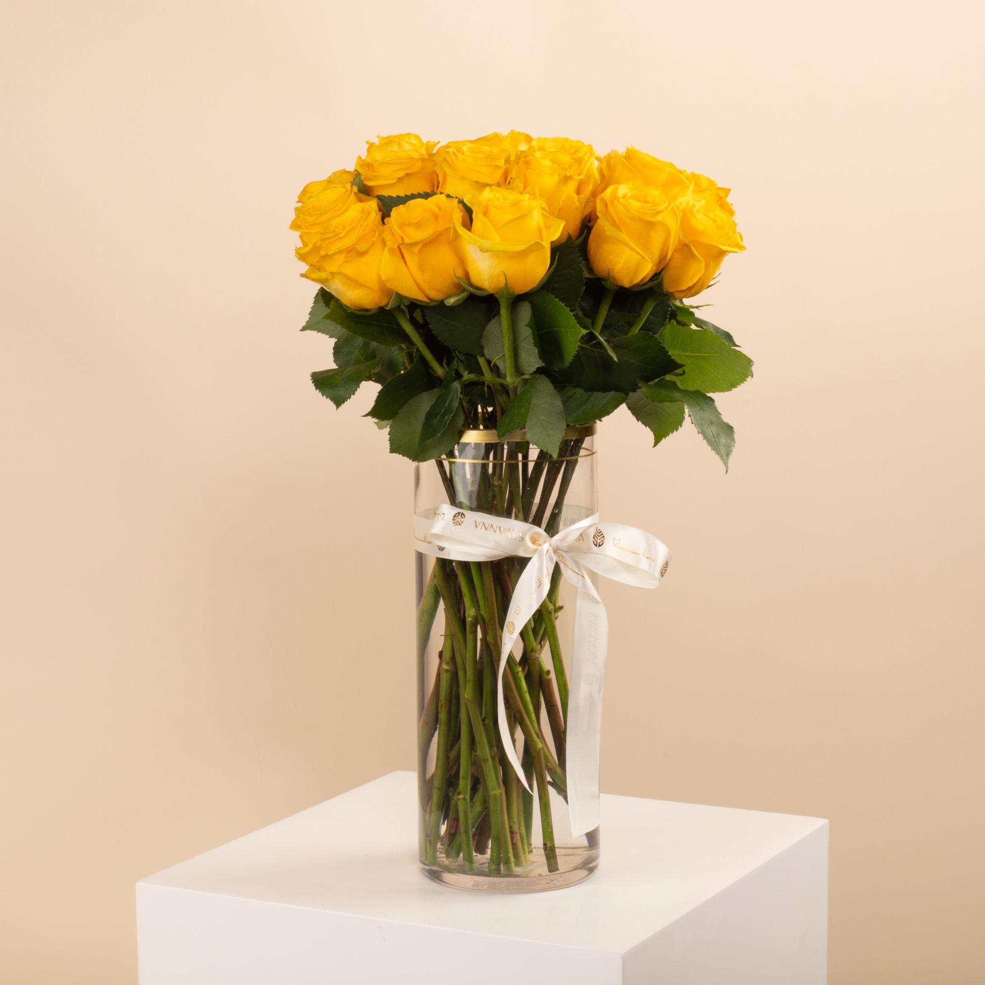 Picture of Savanna  Vase | Yellow Roses