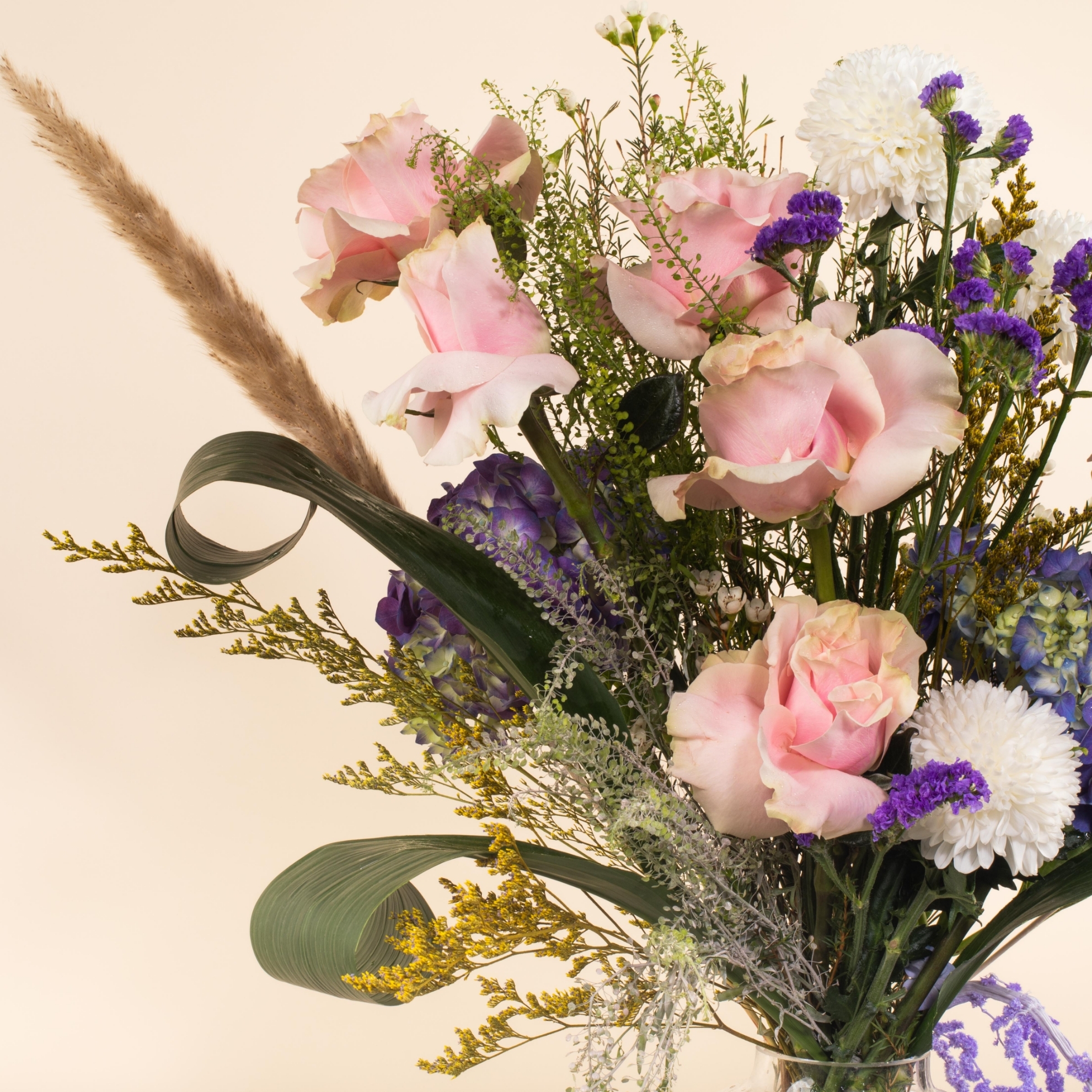 Picture of Savanna Glass Vase  | Purple Amaranthus