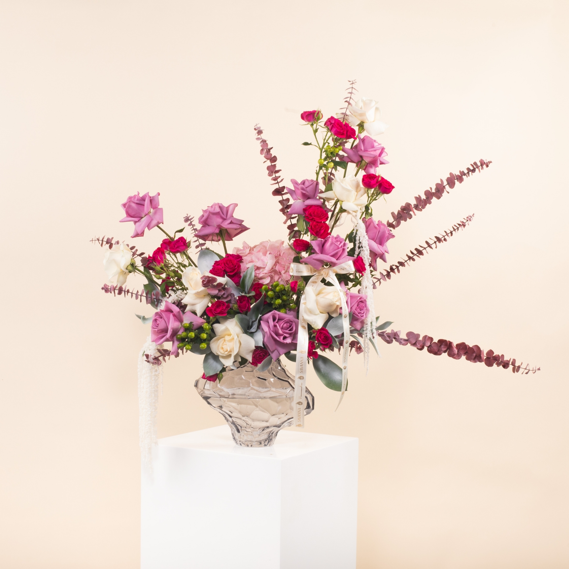 Picture of Savanna Glass Vase Purple Roses