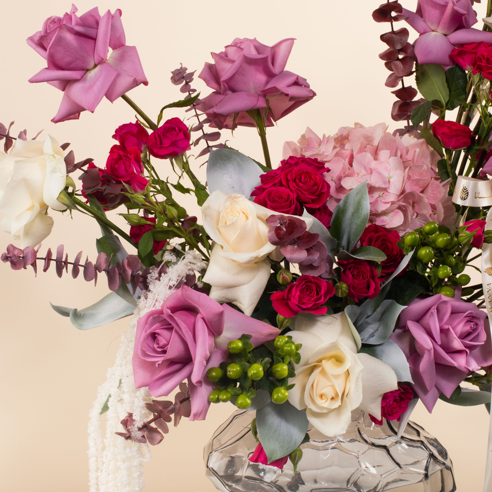 Picture of Savanna Glass Vase Purple Roses
