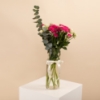 Picture of Birthday  Vase | Baby Rose Fuchsia & White