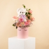 Picture of Pink Flowers Box| Teddy Bear