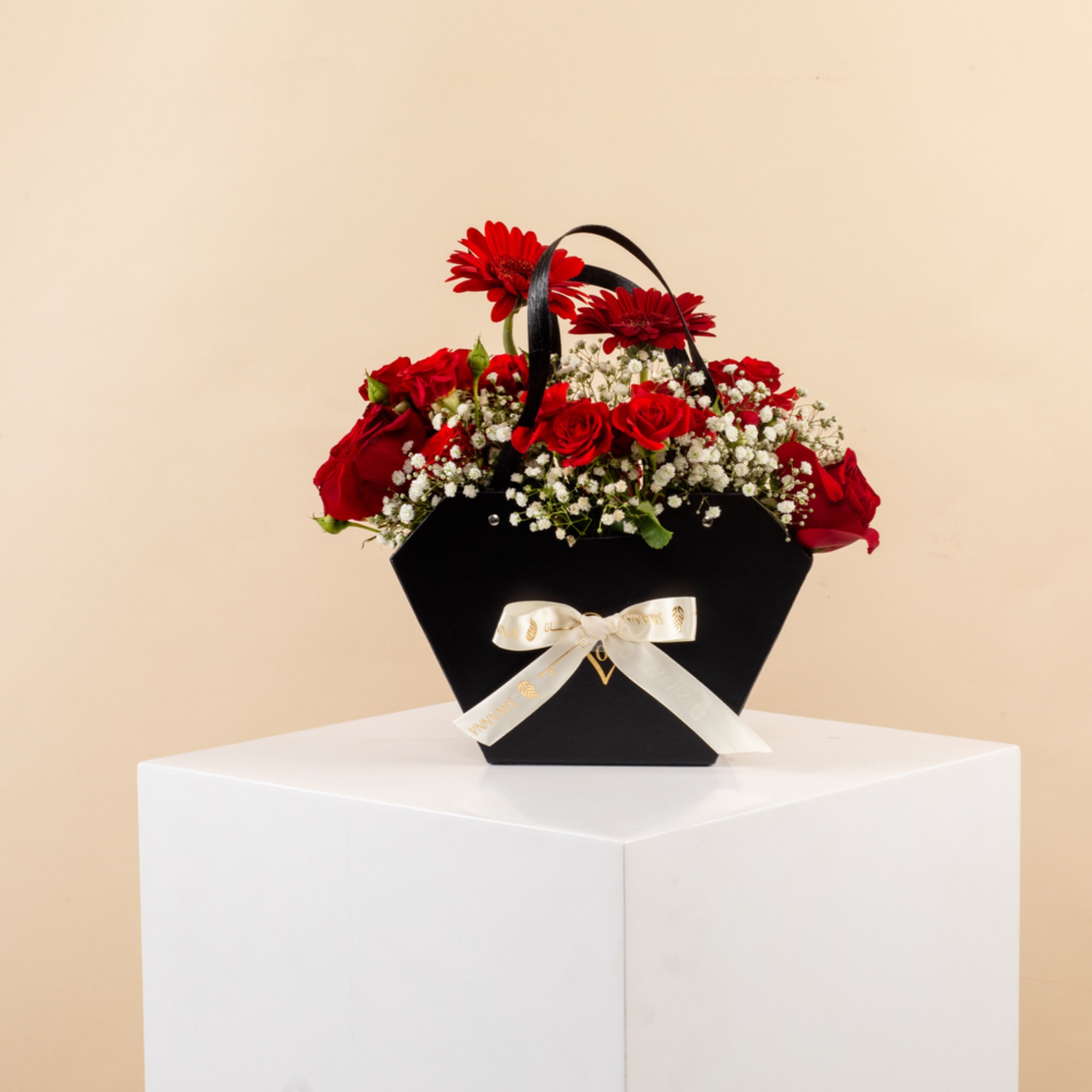 Picture of Black Flowers Bag
