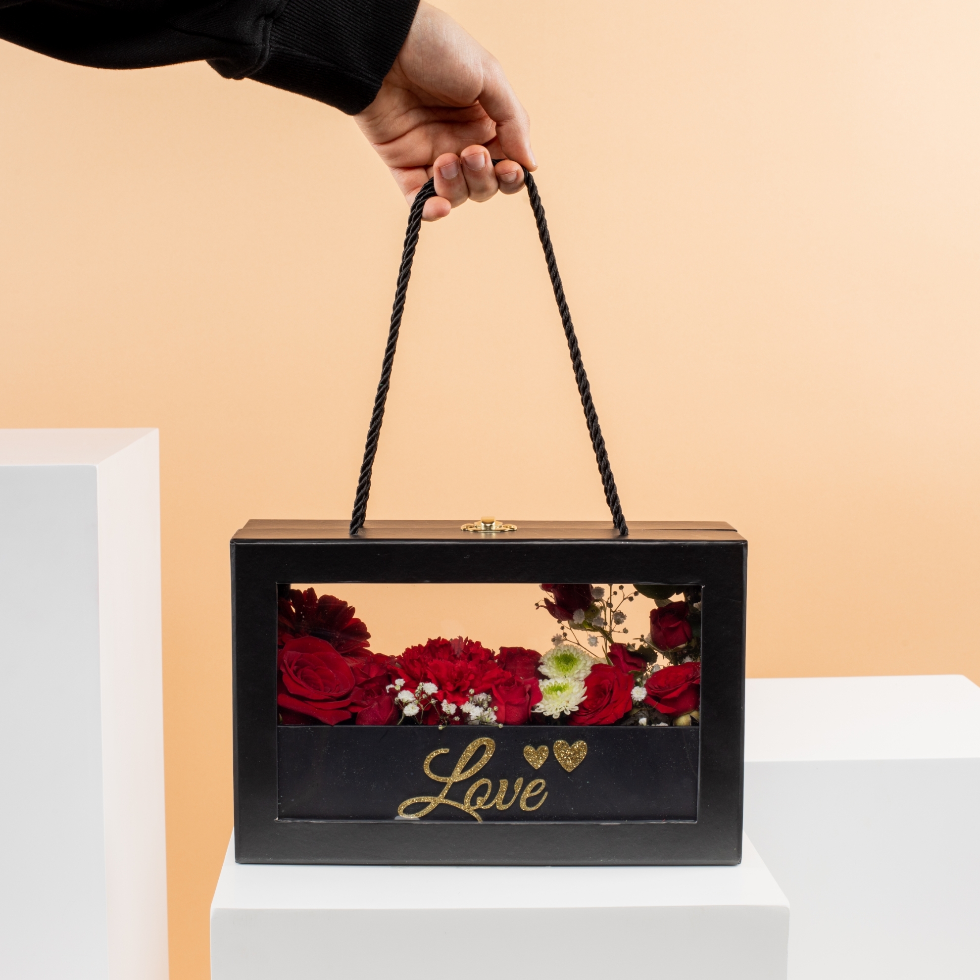 Picture of Savanna Love Black Bag |Red Rose