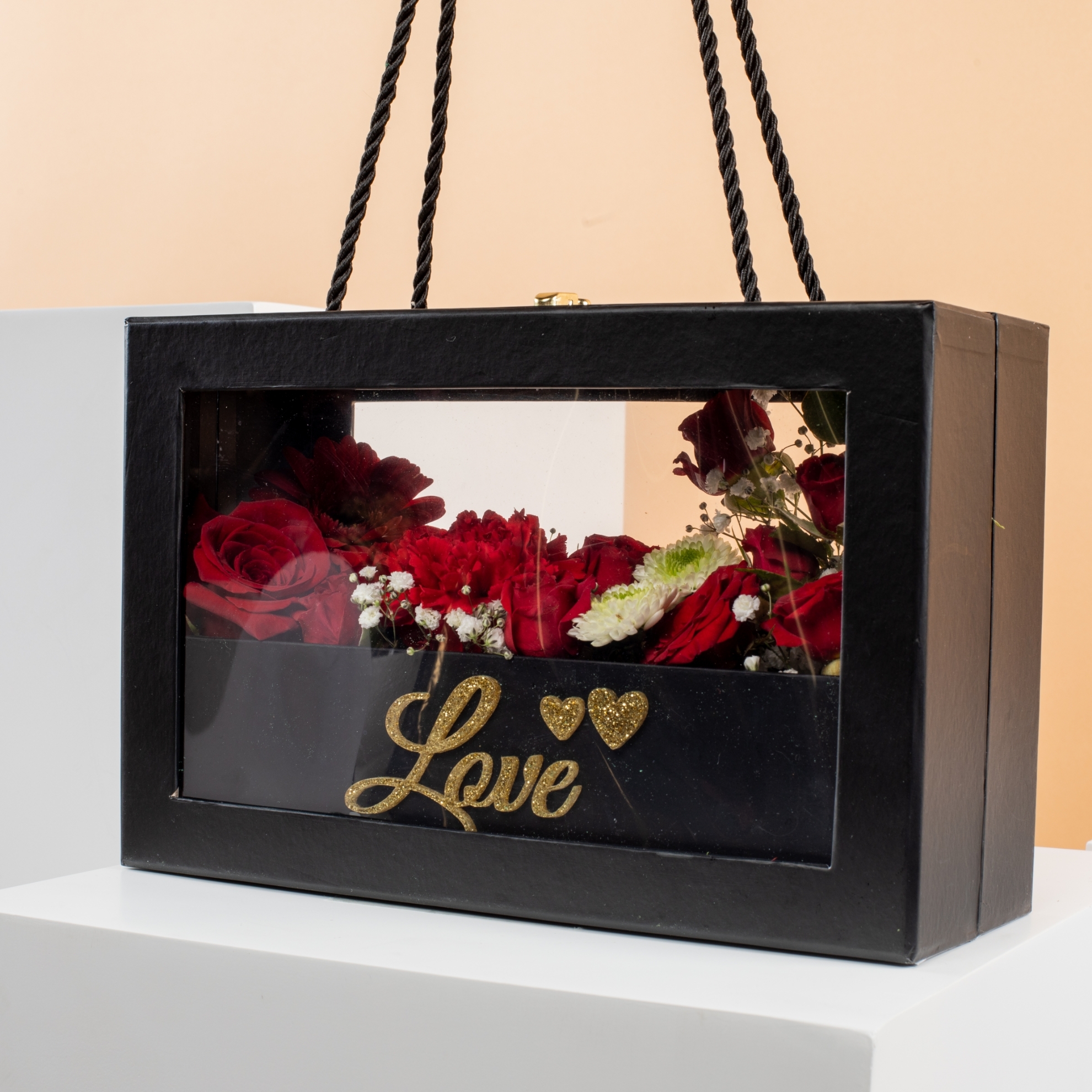 Picture of Savanna Love Black Bag |Red Rose