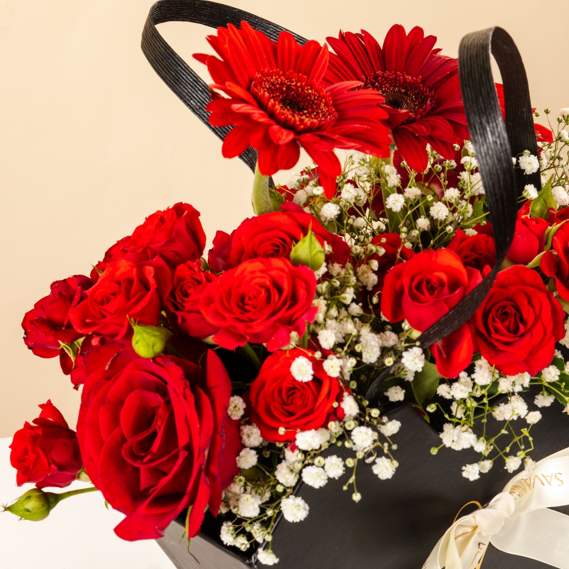 Picture of Black Flowers Bag | Graduation Balloon