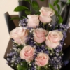 Picture of Sanna Pink Roses Bouquet | Purple Gypso