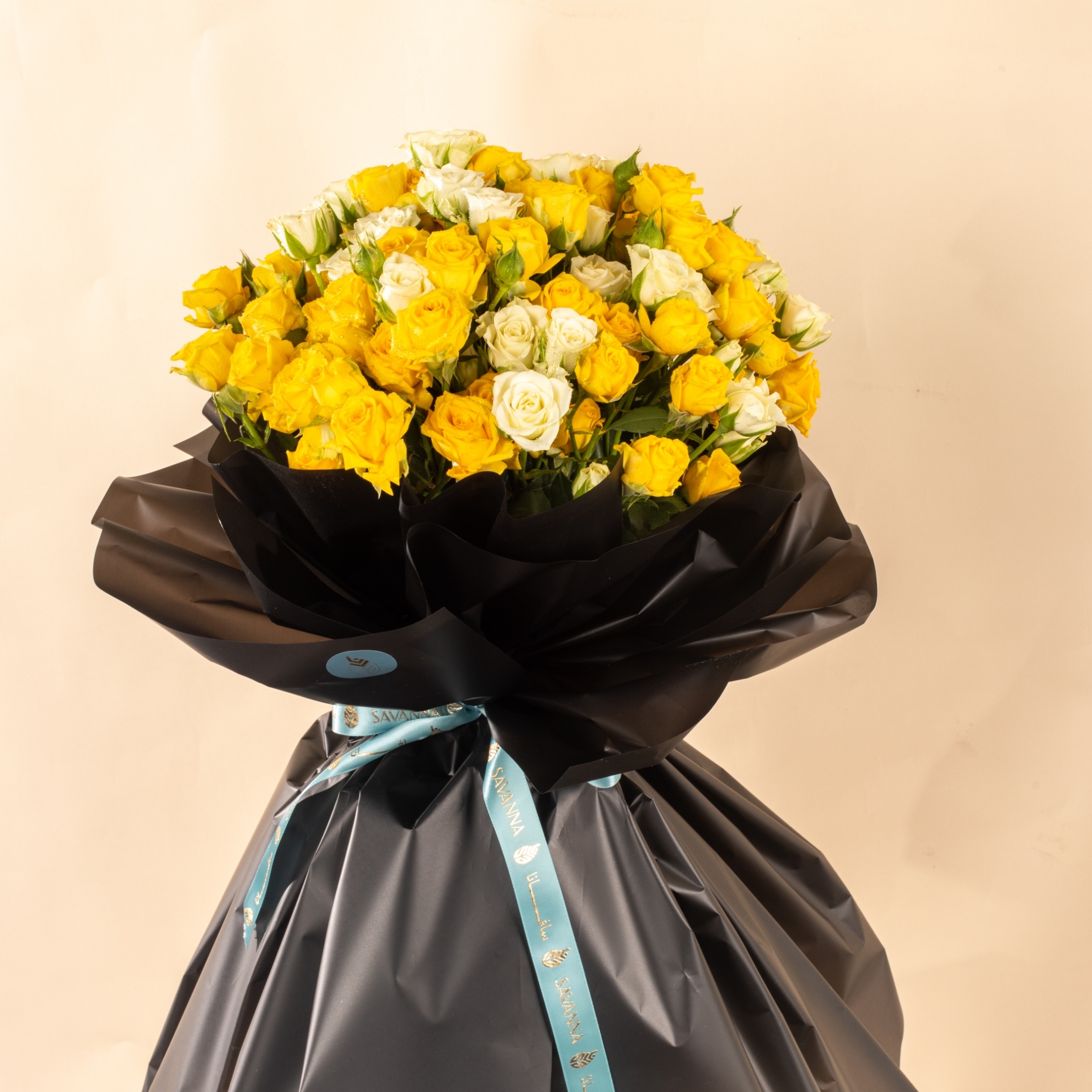 Picture of Baby Rose White and Yellow Hand Bouquet