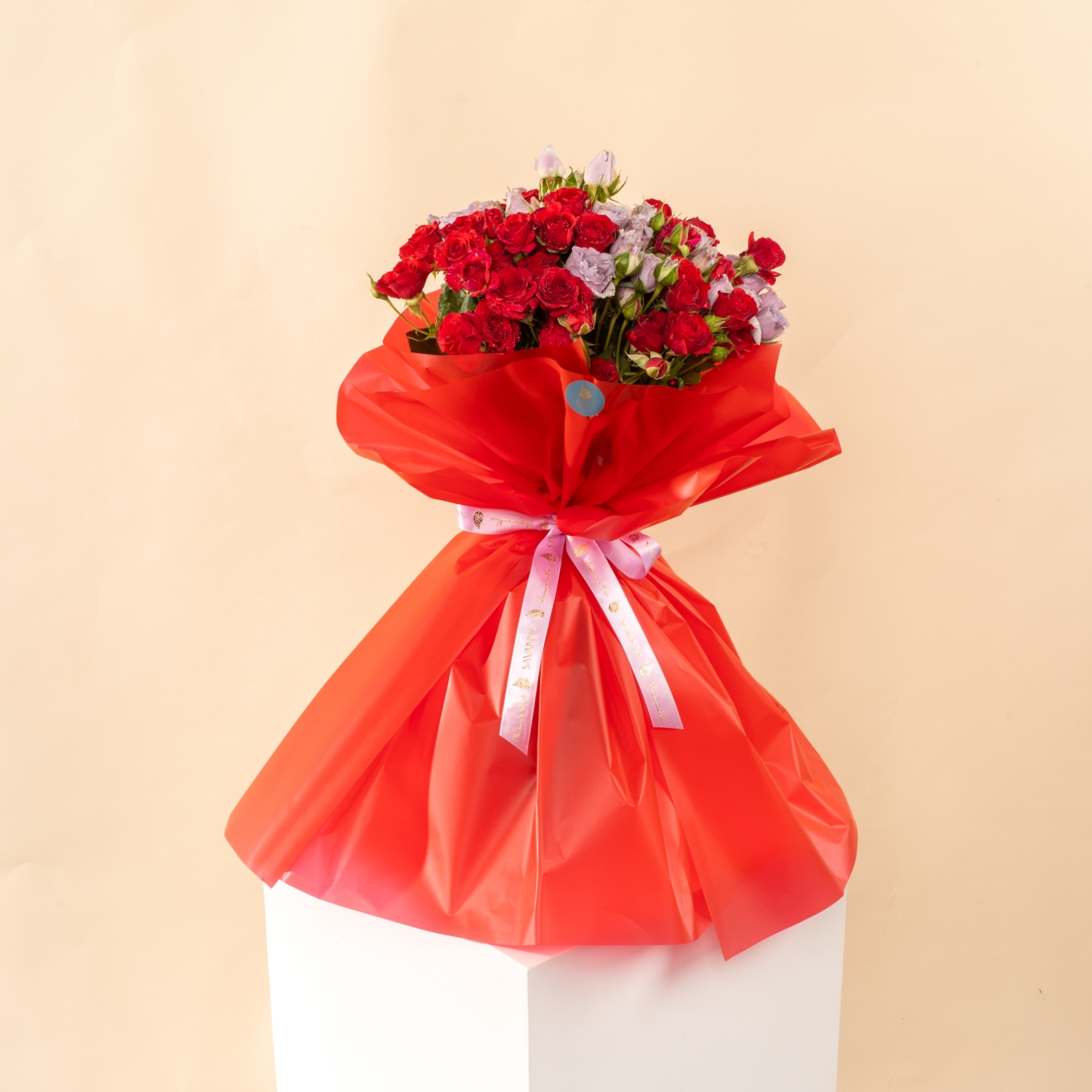 Picture of Baby Rose Red and Purple Hand Bouquet
