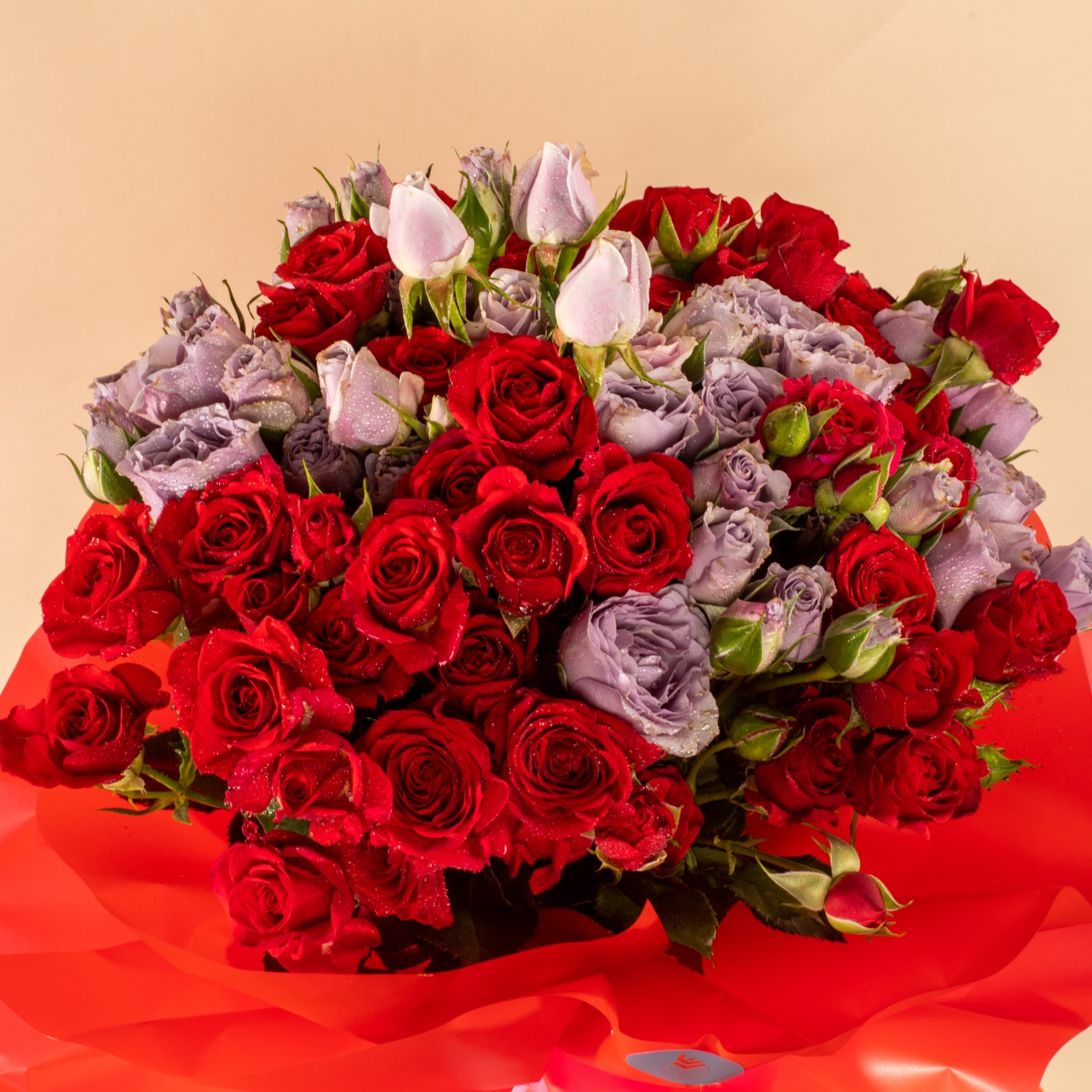 Picture of Baby Rose Red and Purple Hand Bouquet