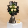 Picture of White Roses Hand Bouquet | Chocolate 9pcs