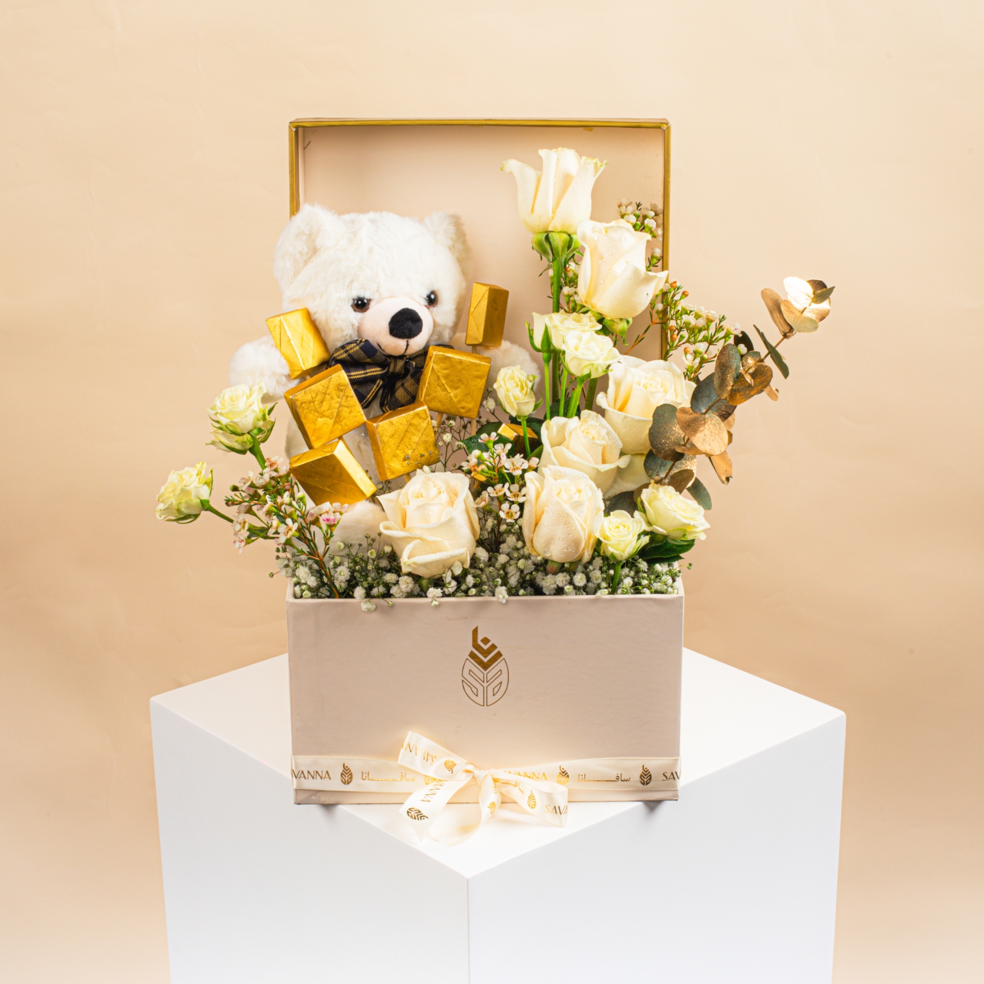 Picture of Flowers Box |Teddy Bear |Chocolate 10Pcs