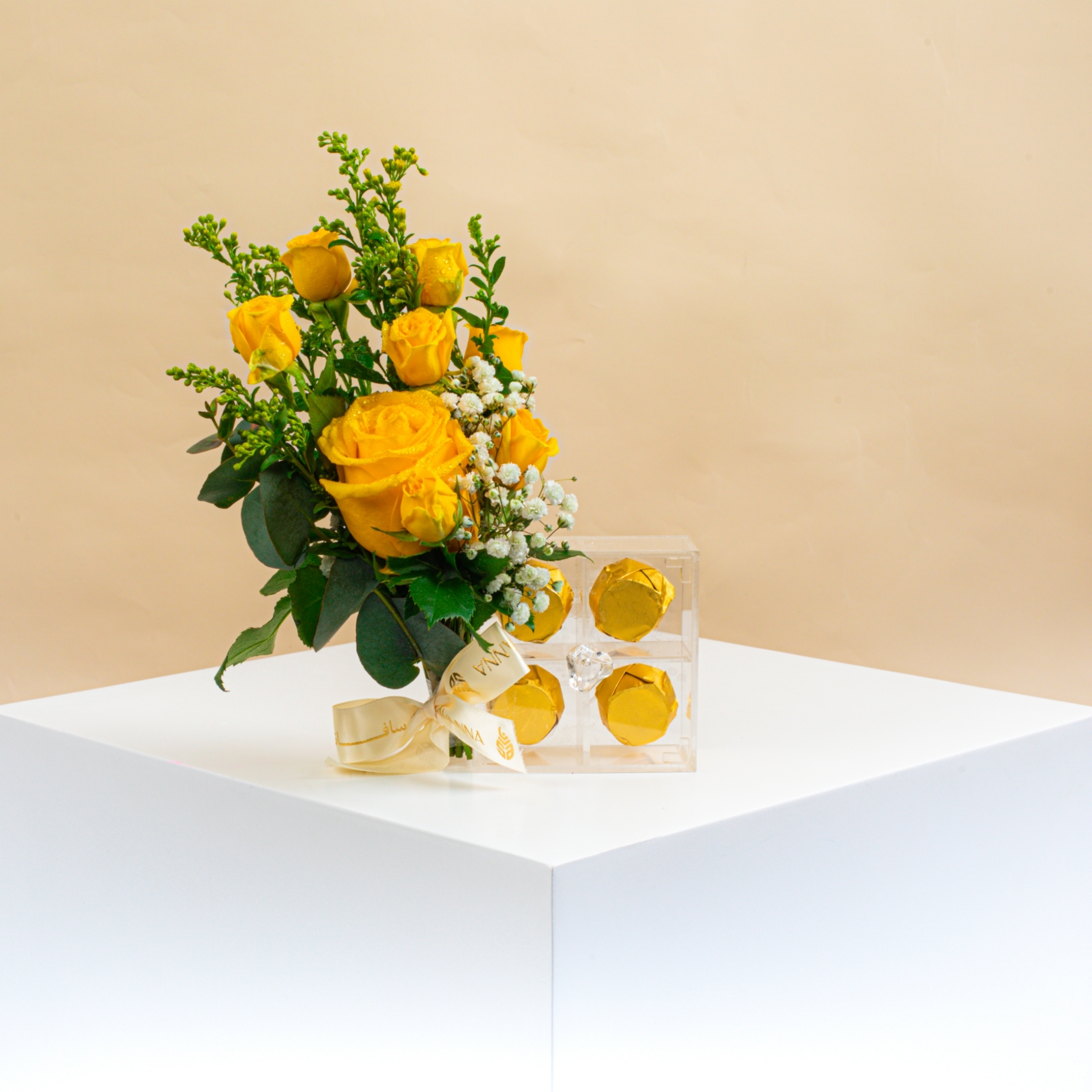 Picture of Yellow Rose| Chocolate 4Pcs