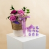 Picture of Purple Flowers Basket | Chocolate 9Pcs