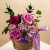 Picture of Purple Flowers Basket | Chocolate 9Pcs