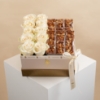 Picture of Flowers Box | White Roses And Nuts Chocolate 21Pcs