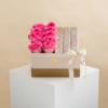 Picture of Flowers Box | Fuchsia Roses And Milk Chocolate 15Pcs