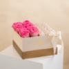 Picture of Flowers Box | Fuchsia Roses And Milk Chocolate 15Pcs