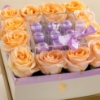 Picture of Flowers Box |Peach Rose And Chocolate 9Pcs