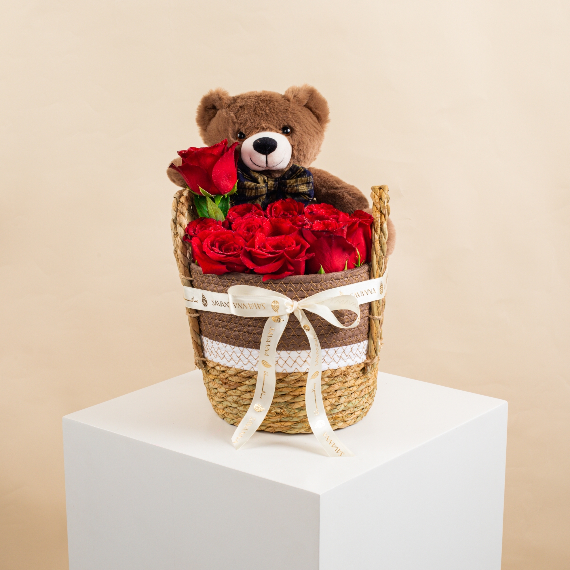 Picture of Flowers Basket | Teddy Bear