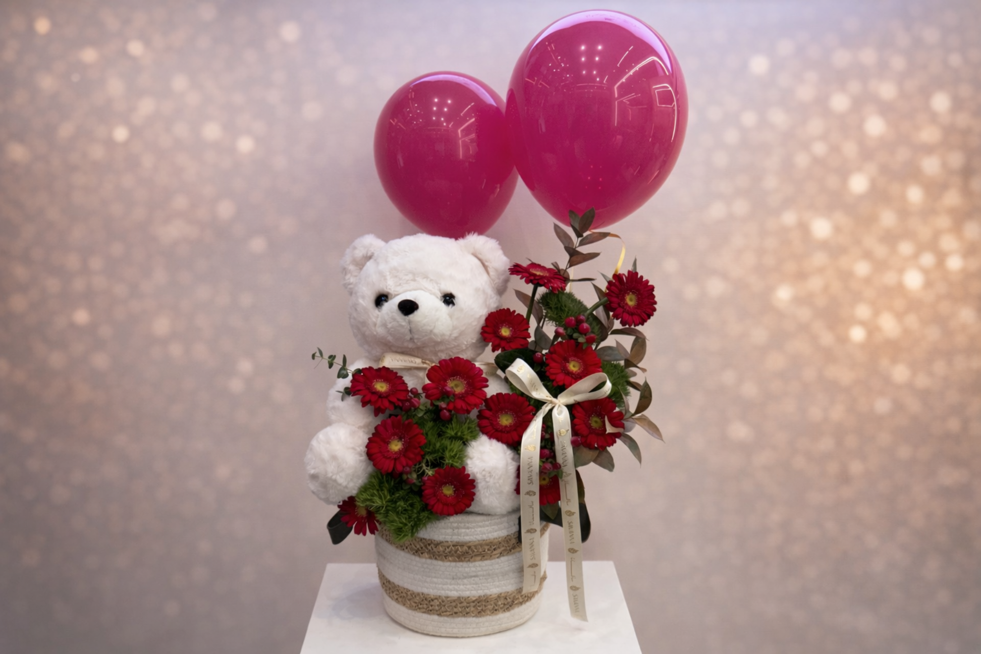 Picture of Flowers Basket |Teddy Bear | Balloon